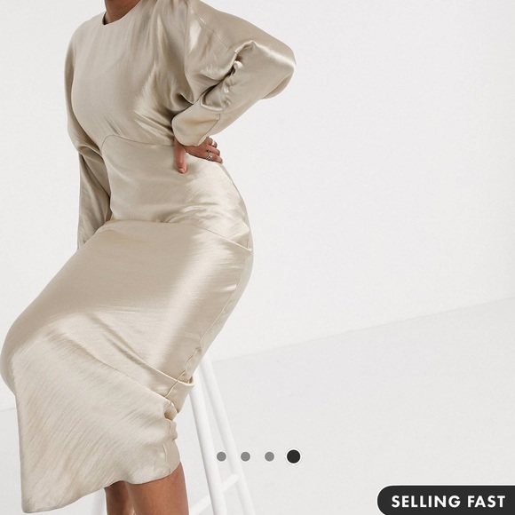 ASOS Dresses & Skirts - ASOS DESIGN batwing bias cut maxi dress in oyster